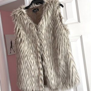 Faux Fur Ivory Taupe Vest